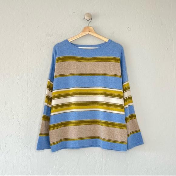 NWT Woolovers Multi Stripe Merino Wool Sweater - Picture 2 of 9